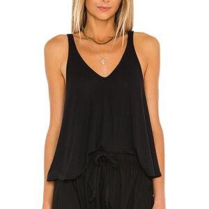 Free People Intimately Black Dani Tank Flowy Ribbed Size XS